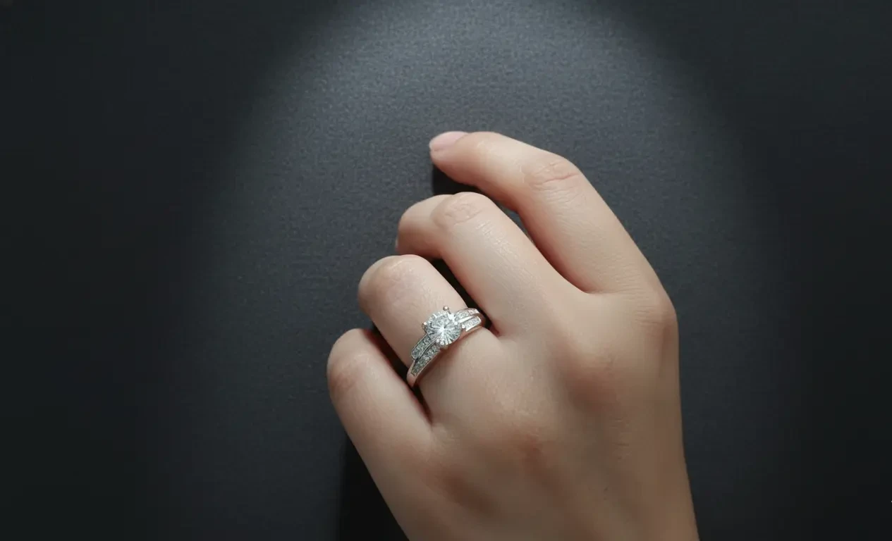Vista de Solitaire Ring with Pavé Shoulder