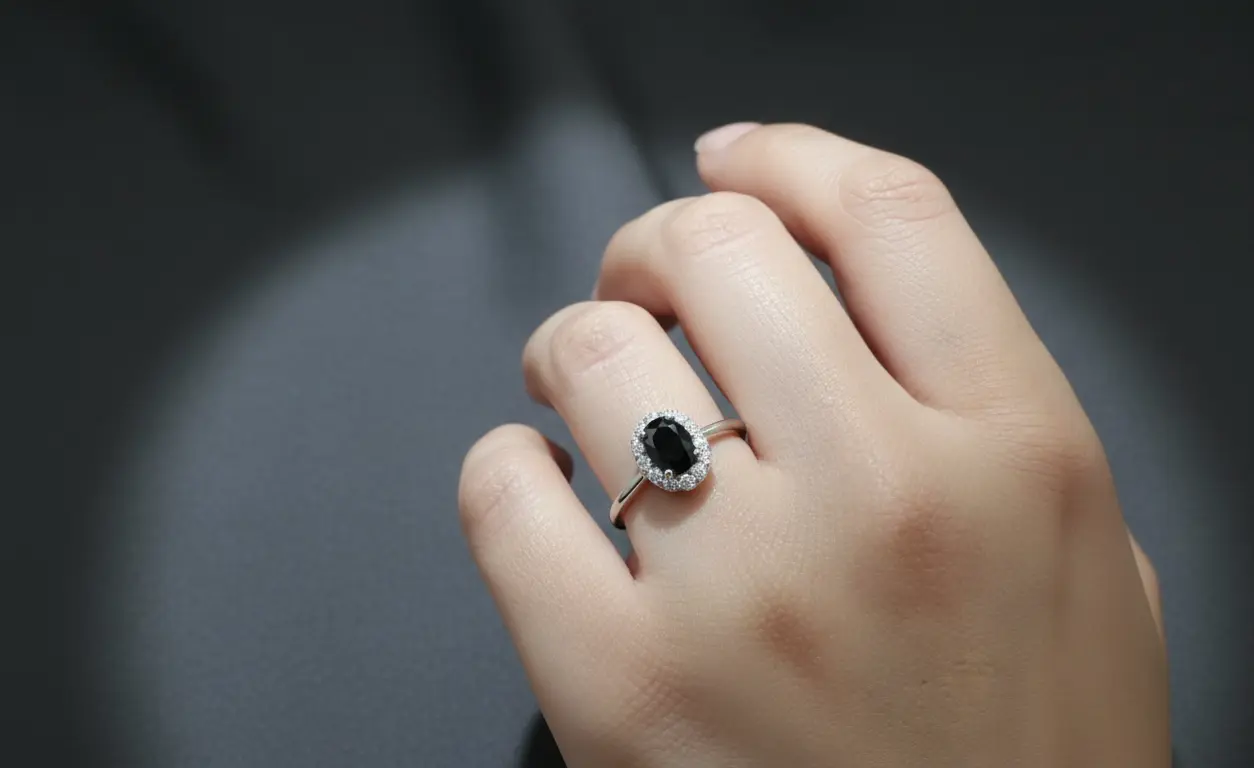 Vista de Solitaire Ring with Halo Setting