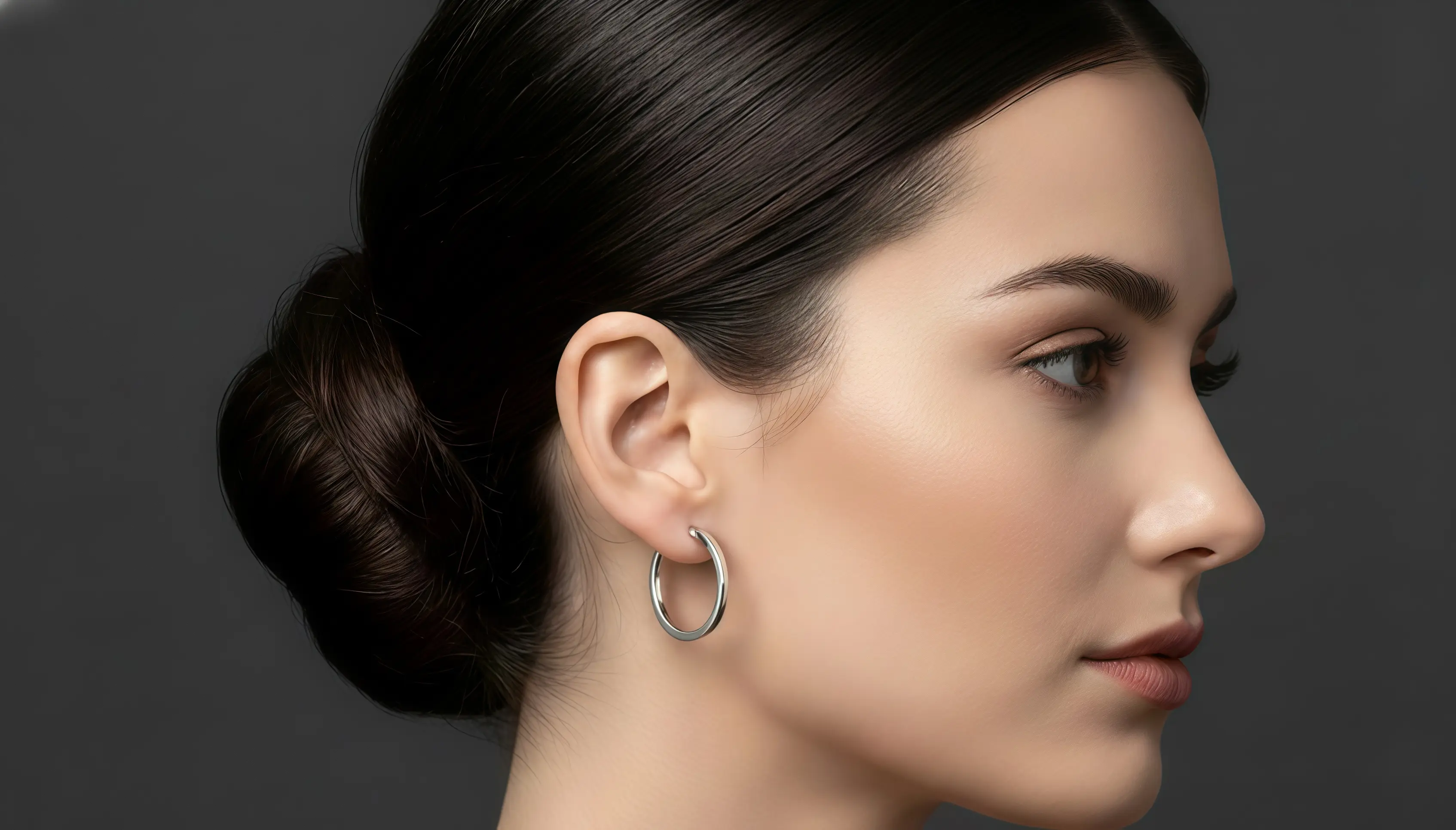 Vista de 925 Silver Flat Hoops