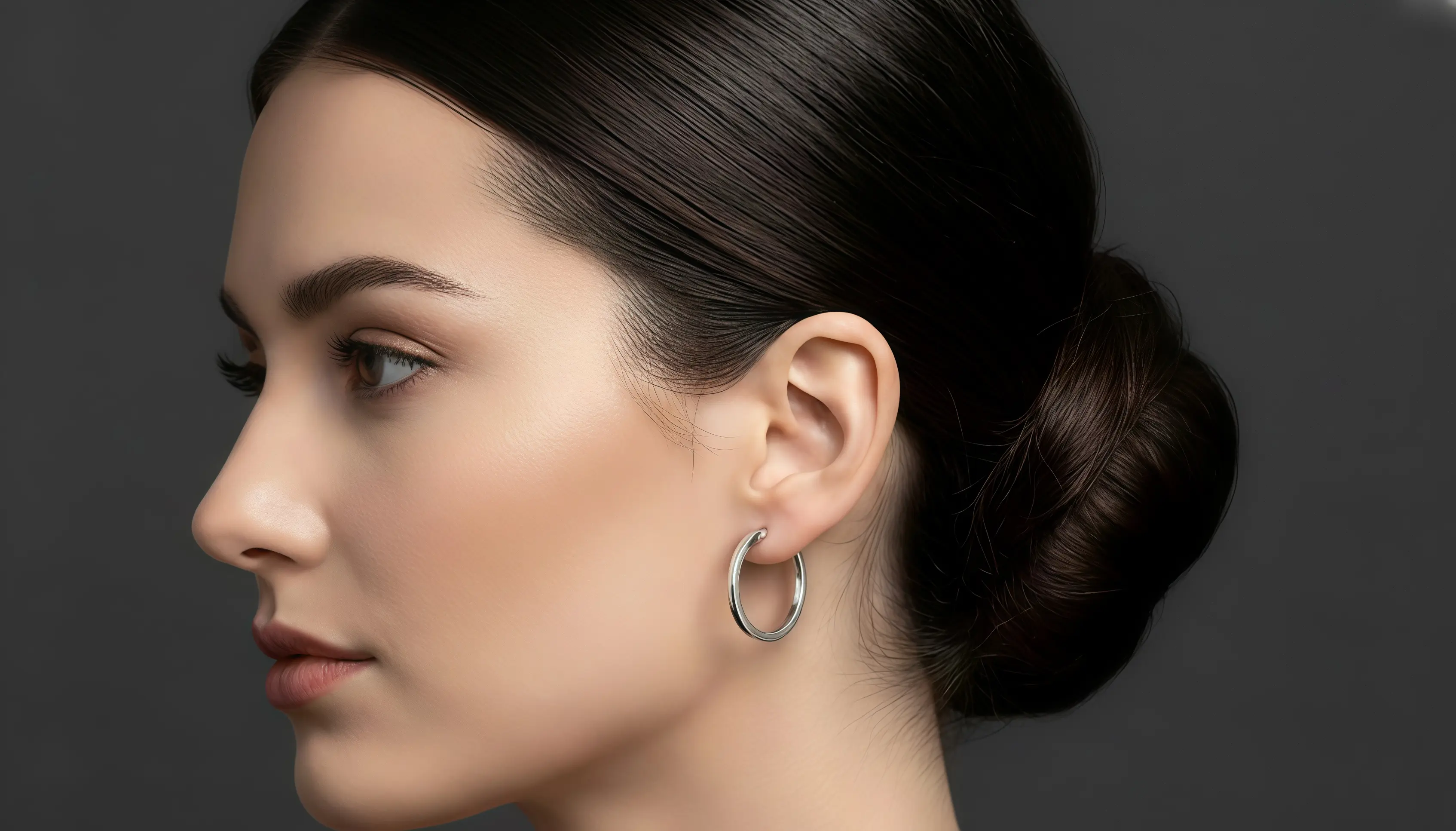 Vista de 925 Silver Flat Hoops