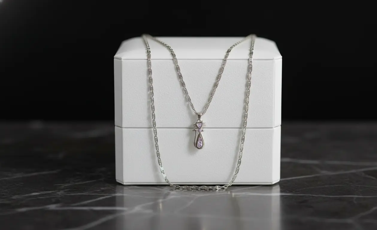 Vista de Ladder Weave Chain with Cat Charm