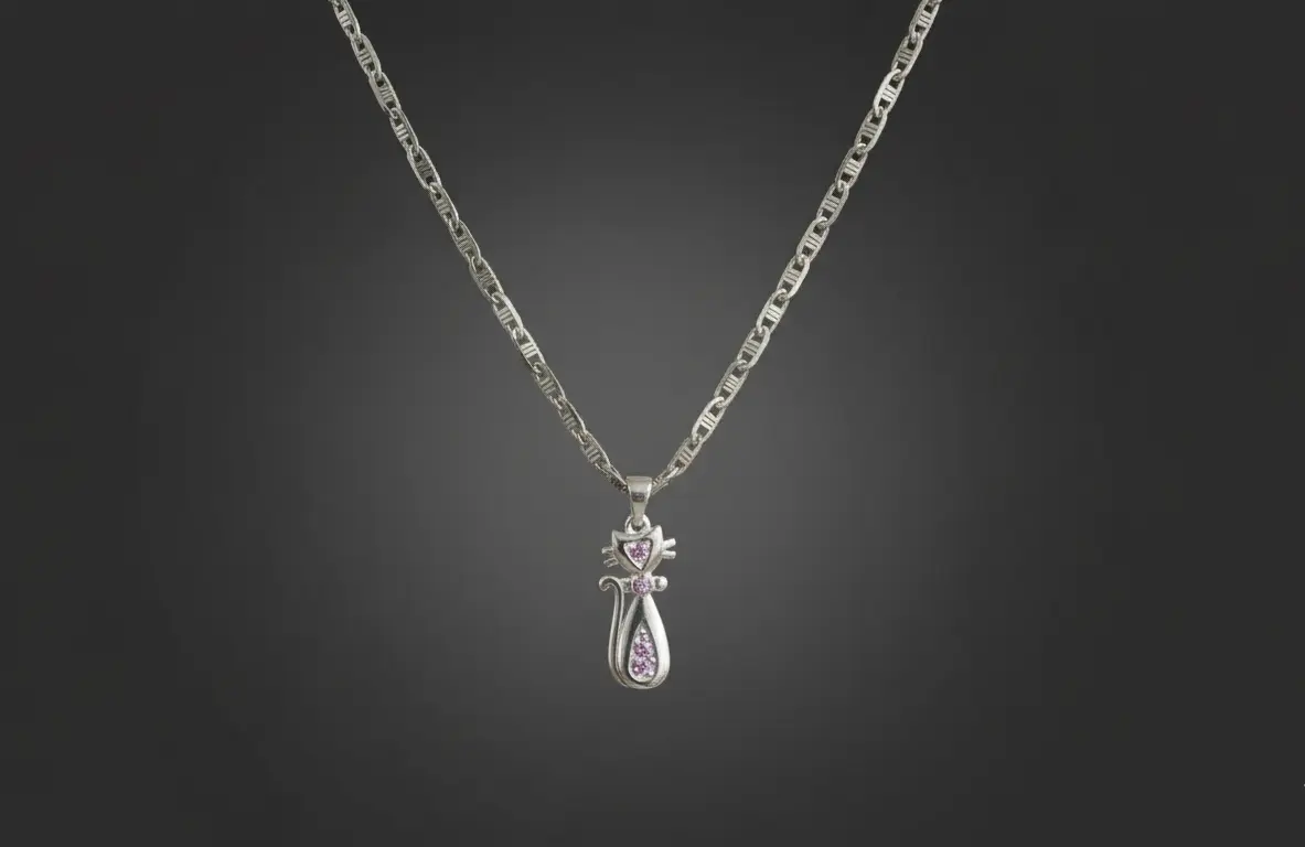 Vista de Ladder Weave Chain with Cat Charm