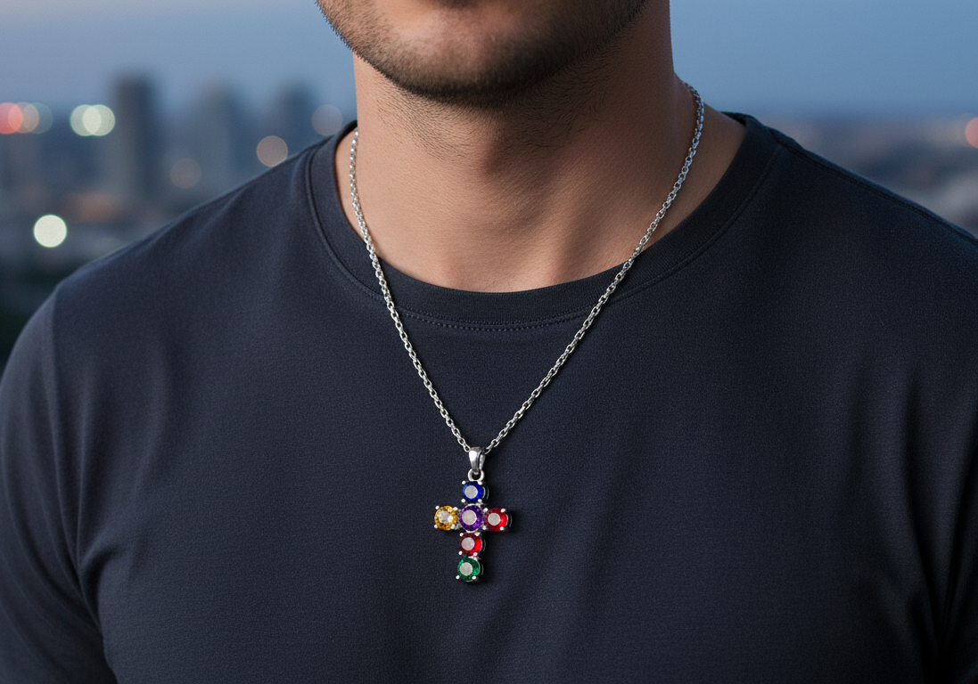 Vista de Singapore Chain with Multicolor Cross