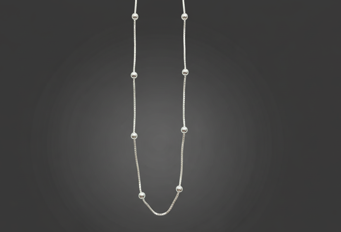 Cadena tipo Rolo con cuentas