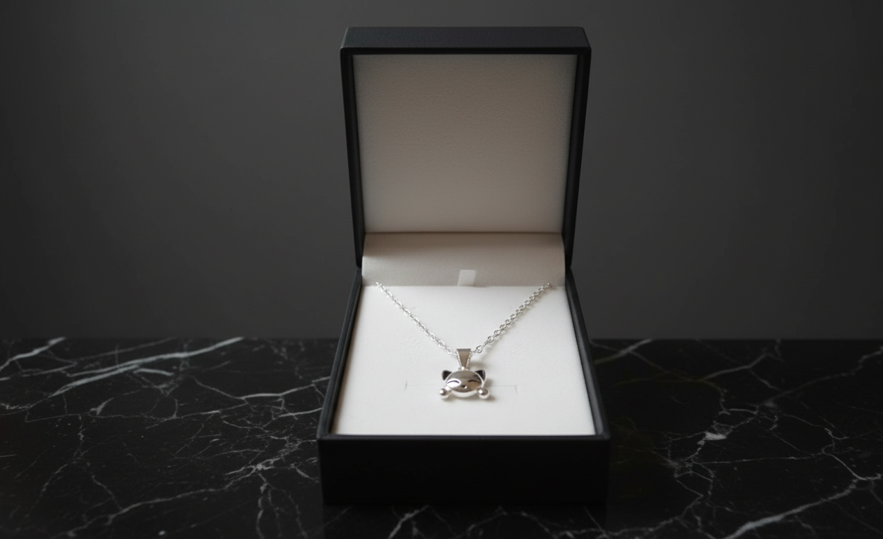 Cadena Veneciana con gato minimalista