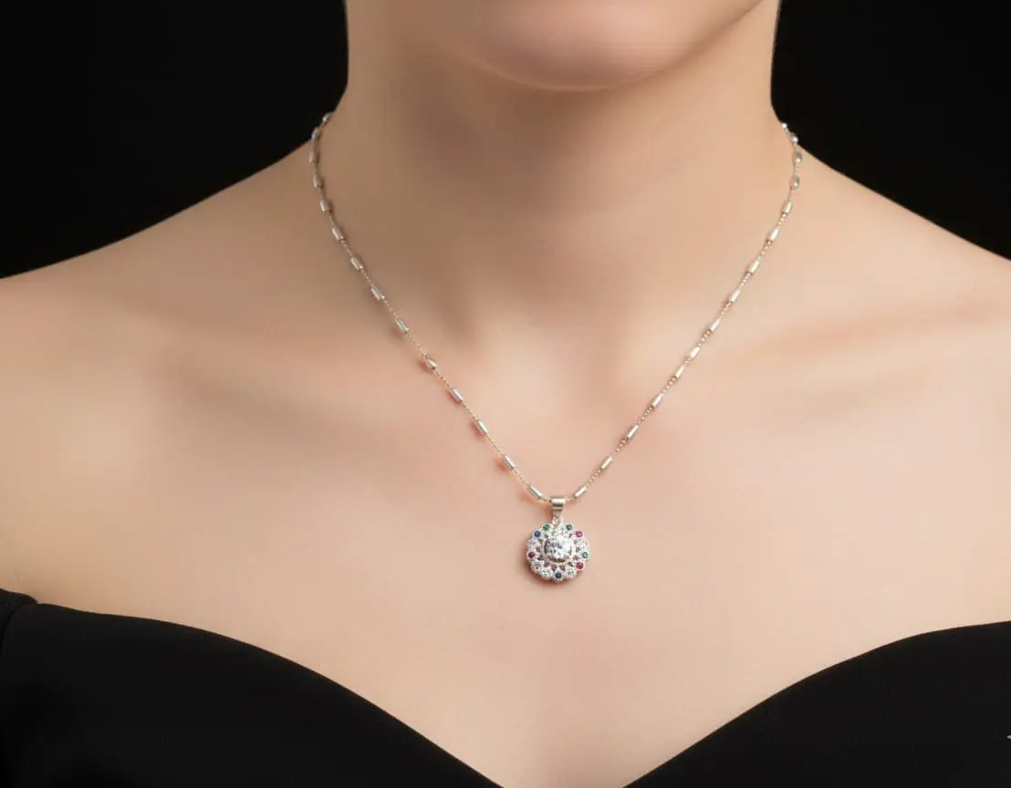 Cadena Flor Multicolor con Dije