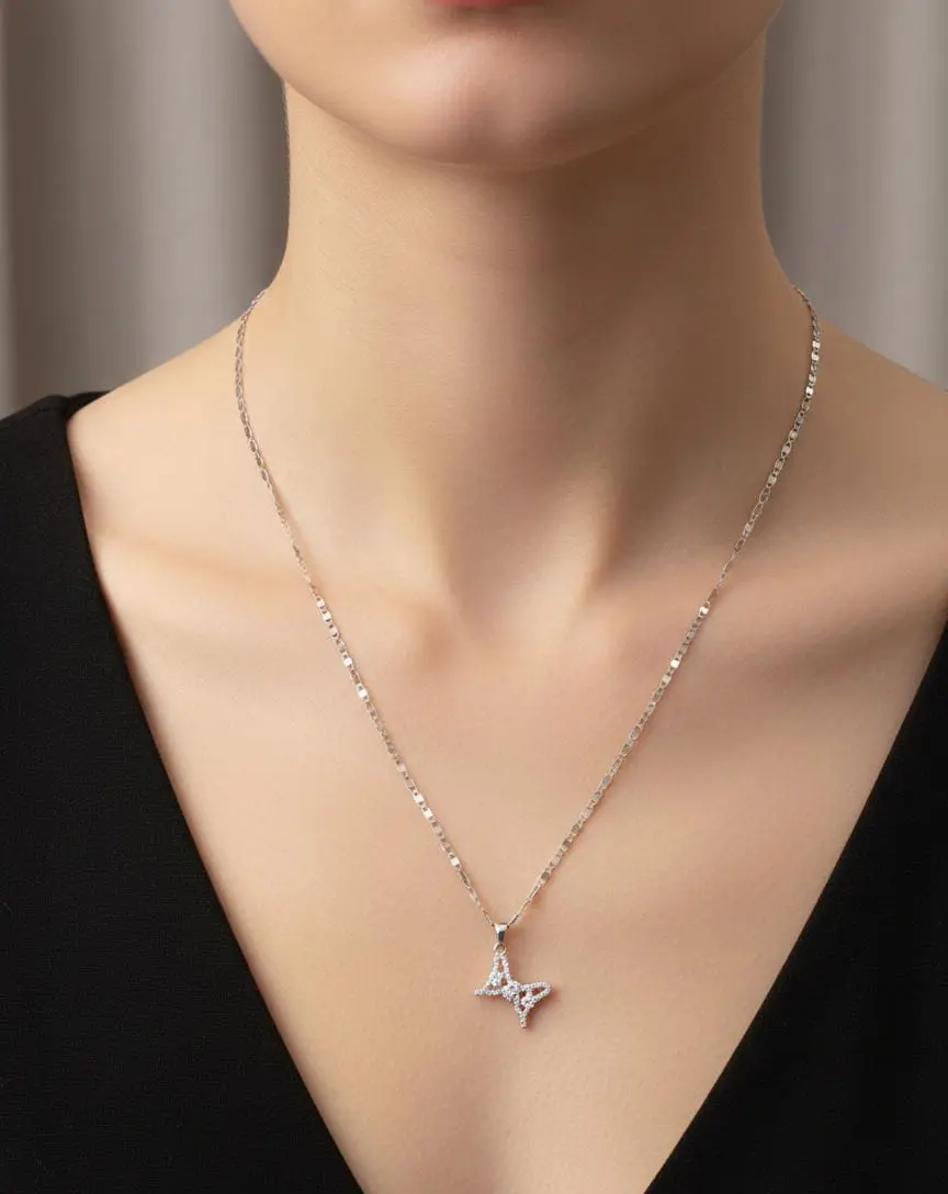 Vista de Silver Chain with Butterfly Pendant