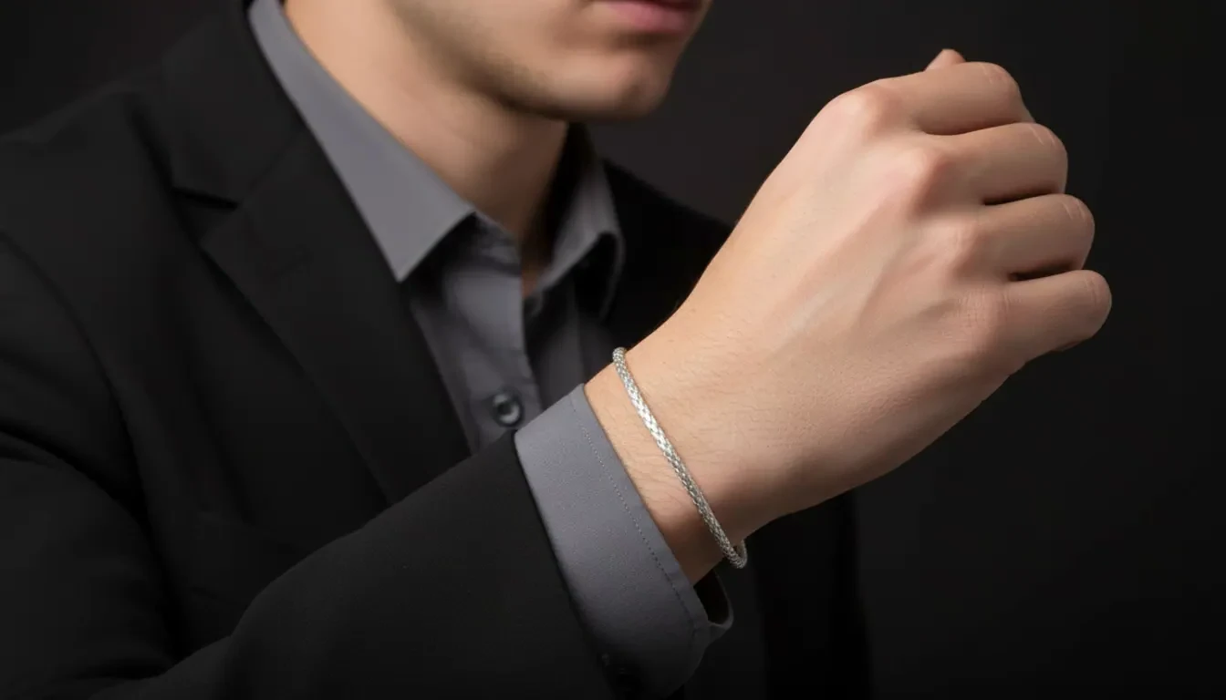 Vista de 925 Silver Braided Bracelet