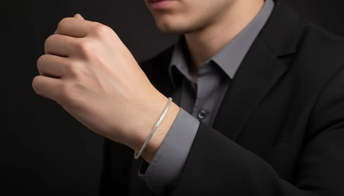 Vista de 925 Silver Braided Bracelet