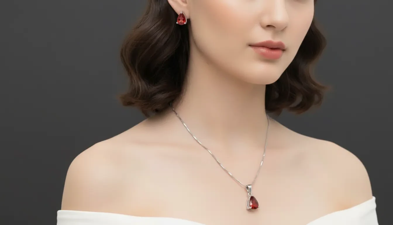 Vista de Set: Cadena y aretes Corte Pera