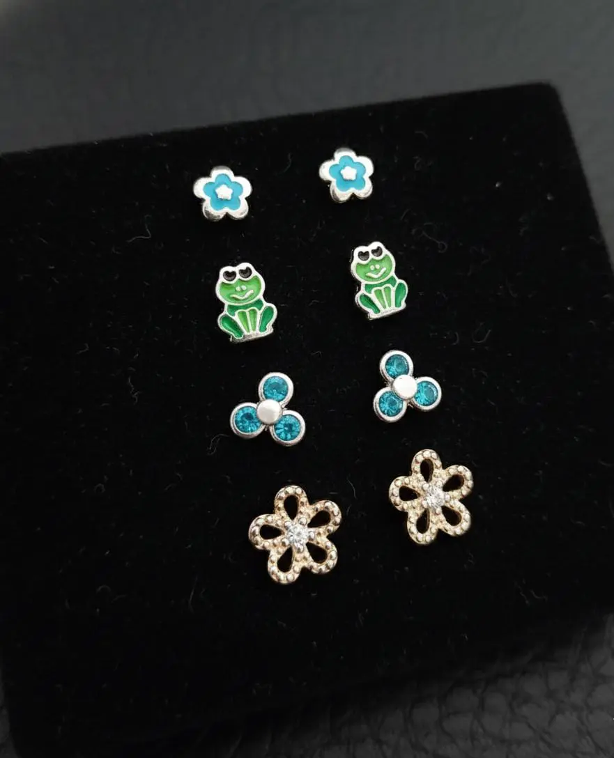 Vista de 925 Sterling Silver Topos Case - 4 Themed Pairs